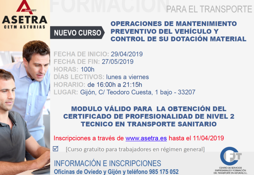 CURSO: Operaciones de mantenimiento preventivo y control de dotación CURSO: Operaciones de mantenimiento preventivo y control de dotación