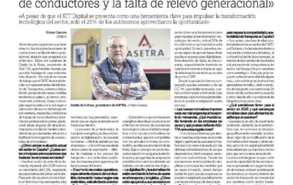 Ovidio de la Roza en La Nueva España «Nuestra principal preocupación es la escasez de conductores y la falta de relevo generacional»