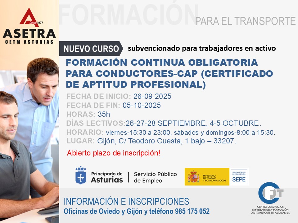 cap para conductores septiembre 2025