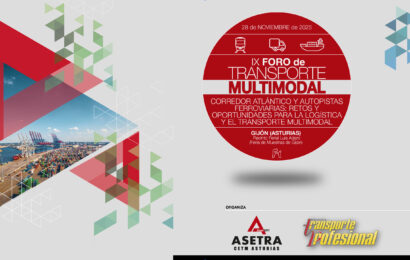 Imágenes del espacio expositivo y networking del IX Foro de Transporte Multimodal