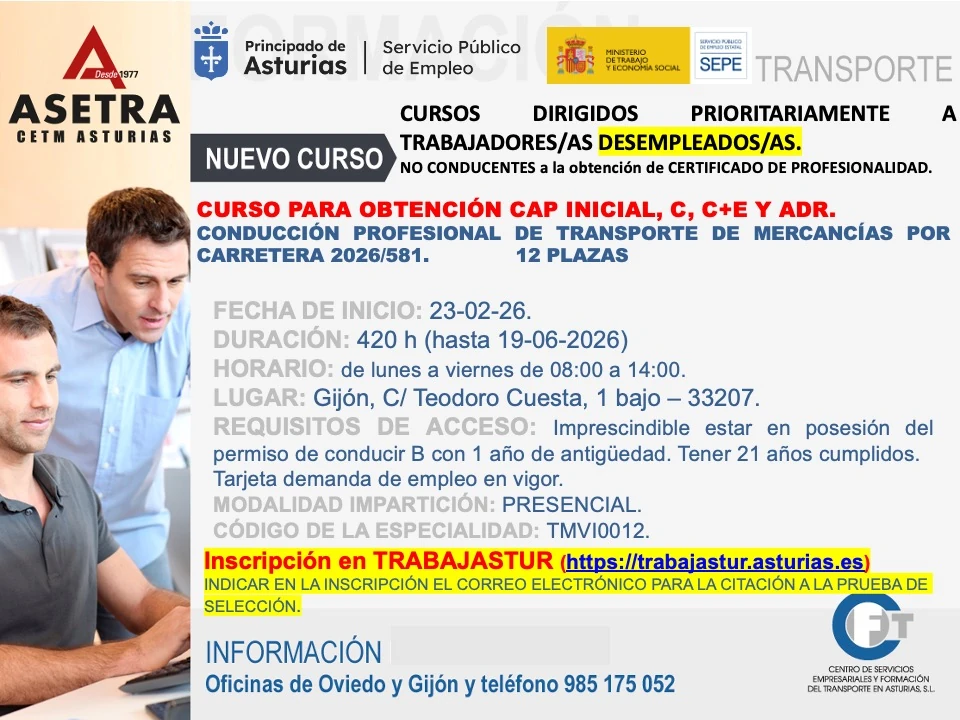 Curso conducción profesional 2026