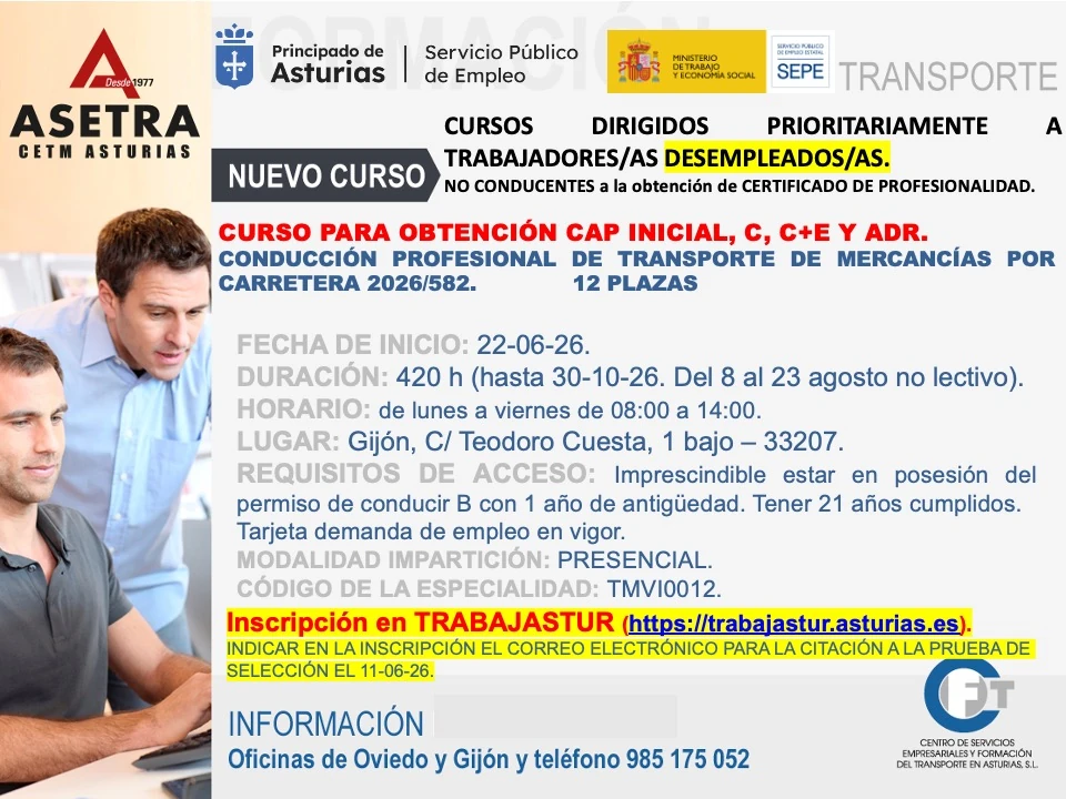 Curso conducción profesional 2026